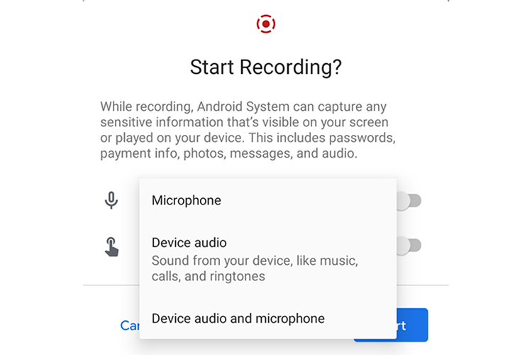android 11 screen recorder internal audio