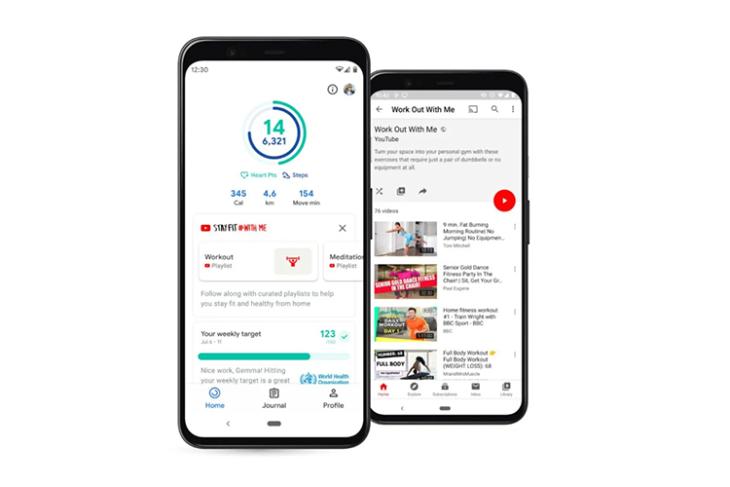 google fit youtube workout playlists integration