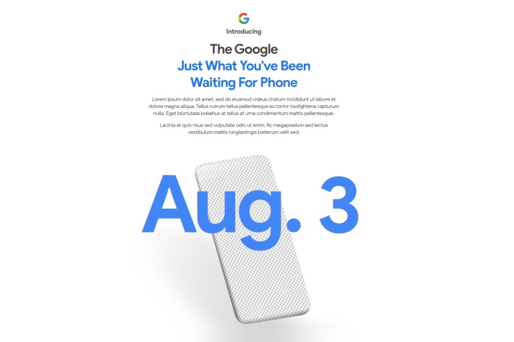 Google Teases Pixel 4a Launch for 3rd August