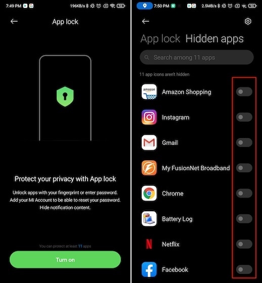 hiding apps on xiaomi devices 2