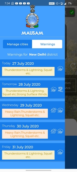 mausam warnings