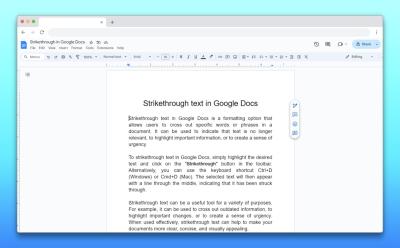 strikethrough in Google docs