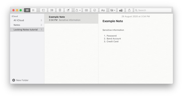 1. Schützen Sie Notizen auf dem Mac, indem Sie Apple Notes sperren