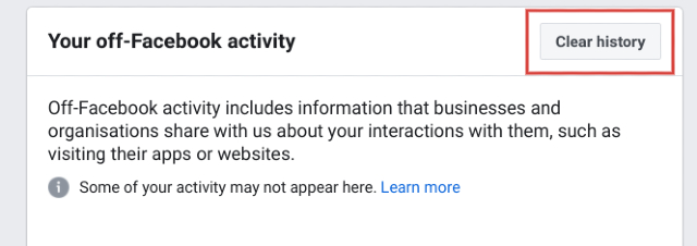 Remove Your Off-Facebook Activity