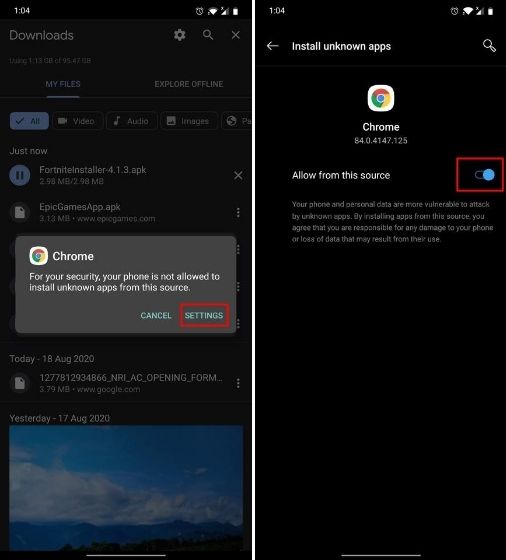 Installieren Sie Fortnite auf Android ohne Play Store