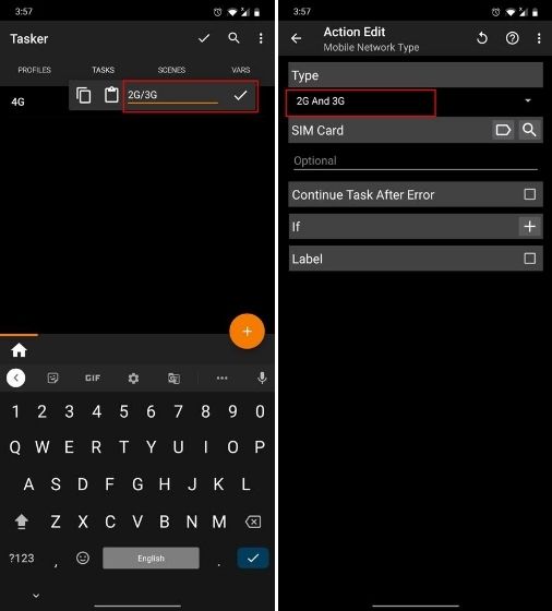 Change Preferred Network Type With Tasker