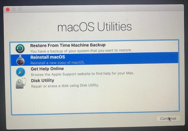 factory reset mac os