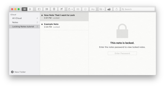 6. How locked notes look on Mac