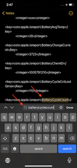 Проверьте количество циклов батареи на iPhone