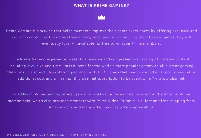 rebrands 'Twitch Prime' to 'Prime Gaming