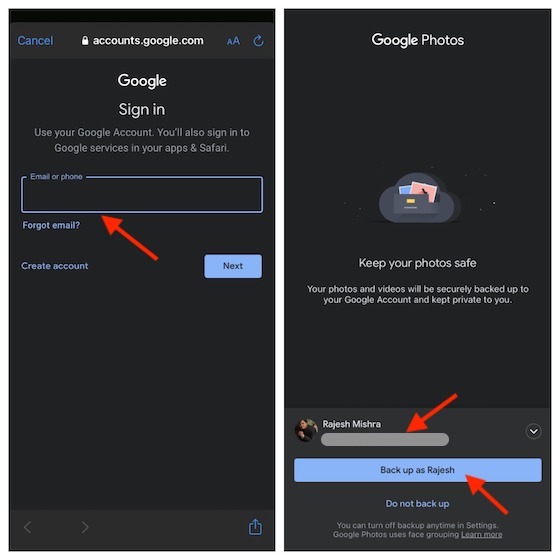 google photos backup startup