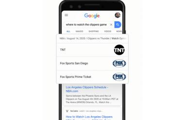 Google Search Now Helps Users Find Live Sports and TV Shows