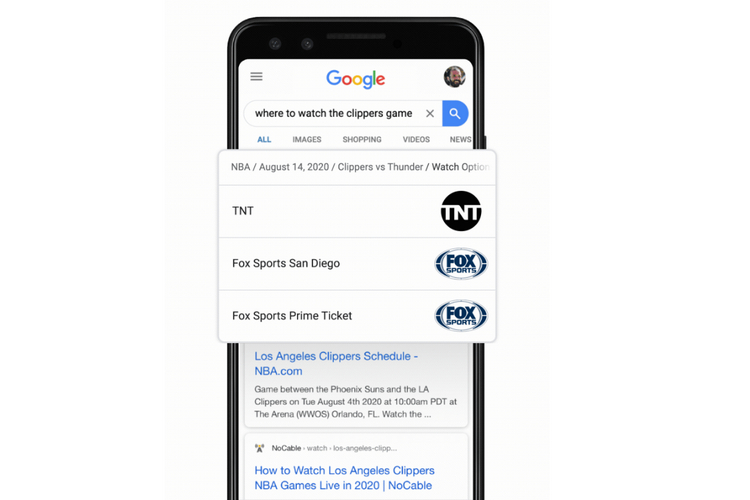 Google Search Now Helps Users Find Live Sports and TV Shows