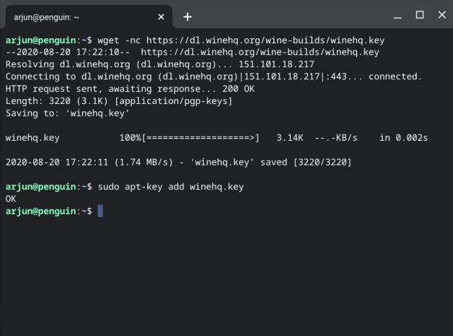 Instala Wine 5.0 en tu Chromebook