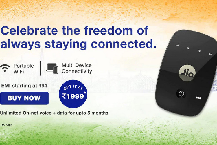 Jio Offering up to 140 Days of Free Data and Voice Calls With JioFi