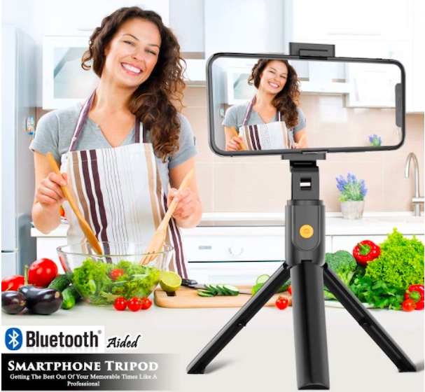 Selfie Stick Tripod with Bluetooth Remote