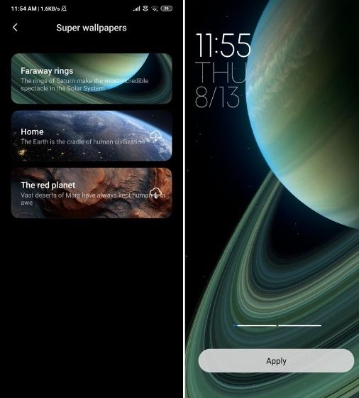 Install Saturn Super Wallpaper on Xiaomi Devices