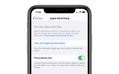 apple advertising enabled by default