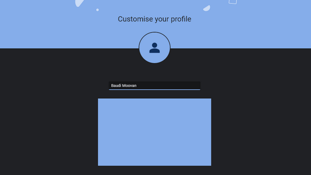 chrome new profile creation UI