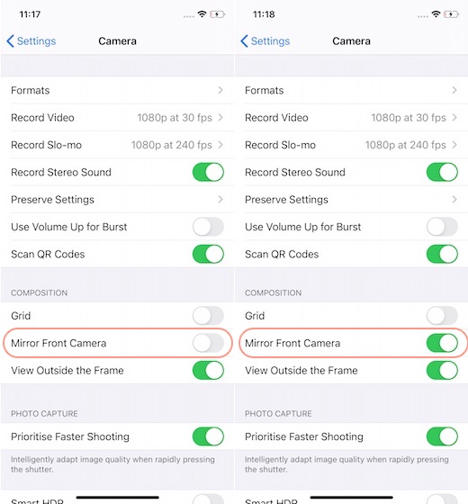 How to Mirror Front Camera Selfies on iPhone Beebom