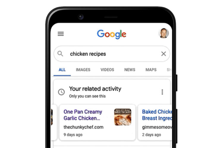 google activity cards update