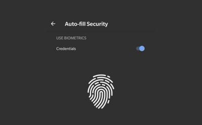 google autofill biometrics