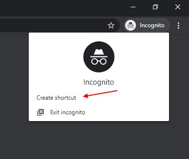 incognito mode shortcut