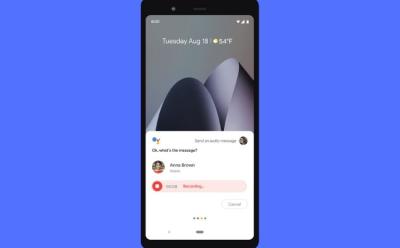 use google assistant to send audio message to contacts