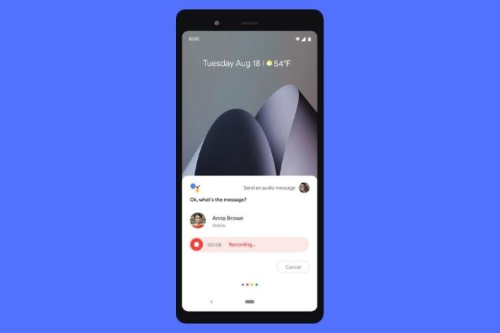 use google assistant to send audio message to contacts