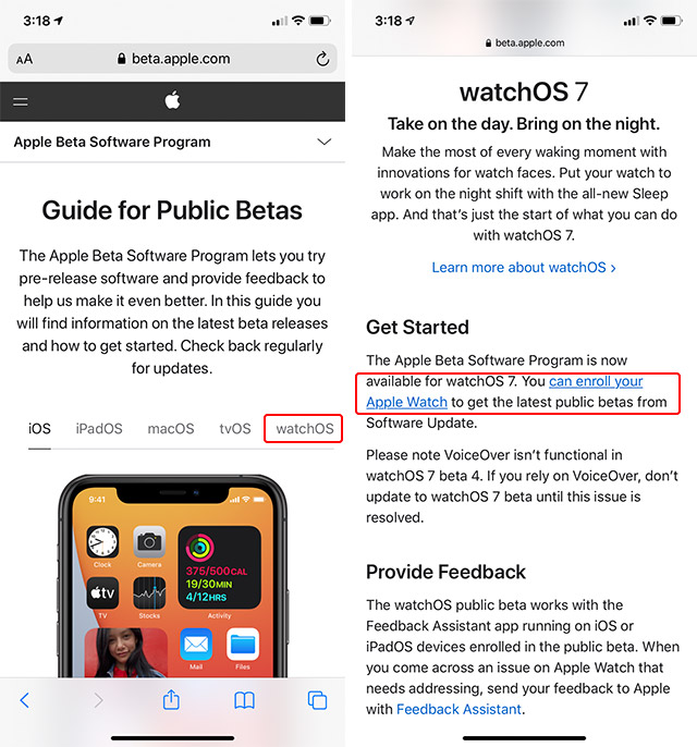 Watchos 7 public hot sale