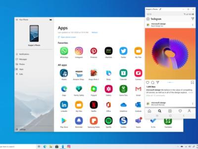 your phone app - microsoft - run Android apps on Windows PC