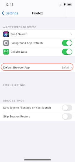 2. Définissez Firefox Comme Navigateur Par Défaut Sur Iphone