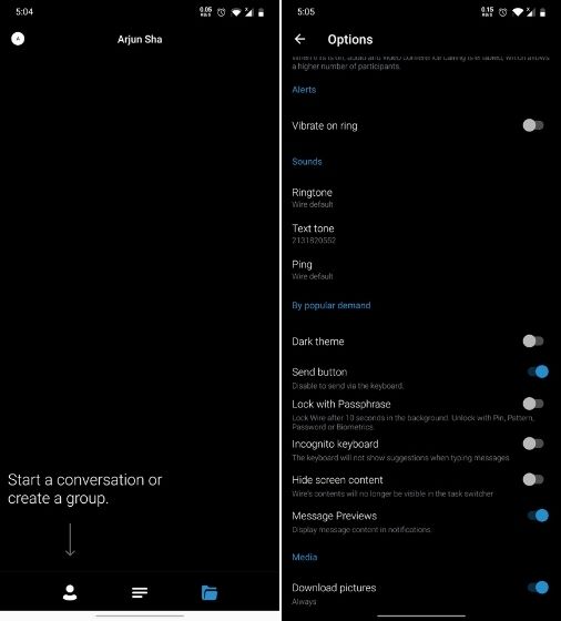 4. Wire most secure messaging app