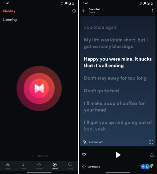 7. Musixmatch Lyrics song recognition app