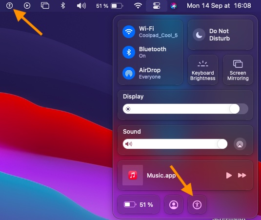 How to Show Accessibility Shortcuts in Menu Bar and Control Center on Mac - 41