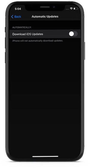 Disable Automatic iOS updates