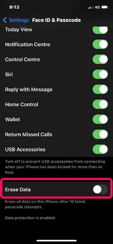 How to Make iPhone Erase All Data After 10 Failed Passcodes - 69