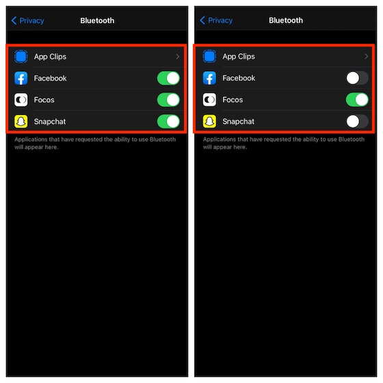 Manage Apps access to Bluetooth on iOS and iPadOS