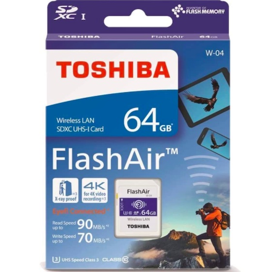 Toshiba FlashAir W-04 64 GB SDXC Class 10 Memory Card