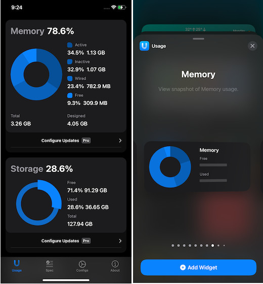 Usage and activity monitor