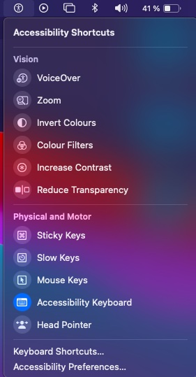 How to Show Accessibility Shortcuts in Menu Bar and Control Center on Mac - 52