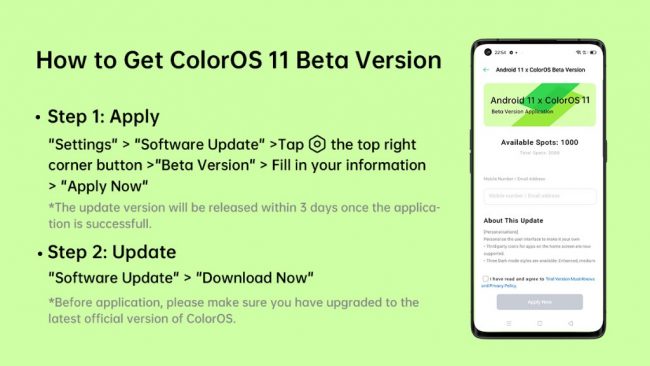 colorOS 11 update install