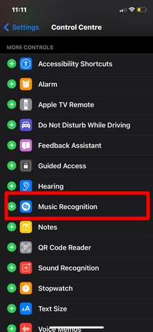 iOS shazam in CC 1