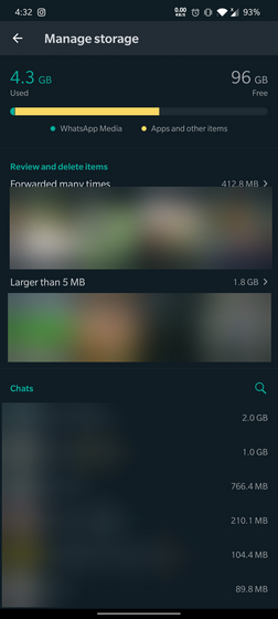 Whatsapp Redesigns the Storage Usage Section in Latest Beta - 76