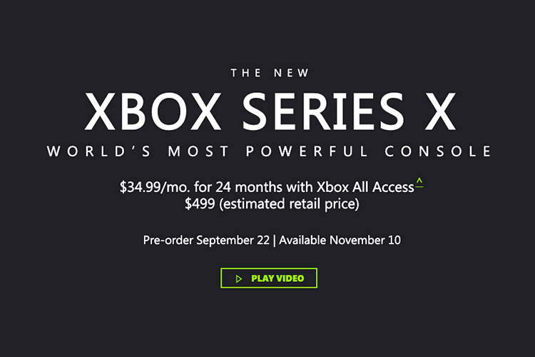 Xbox Series X is Priced at $499, Launches November 10