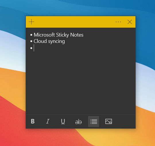 widget pc windows 10 sticky notes