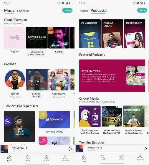 2. JioSaavn Best Music Streaming Service in India