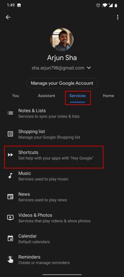 Use Third-party Shortcuts with Google Assistant