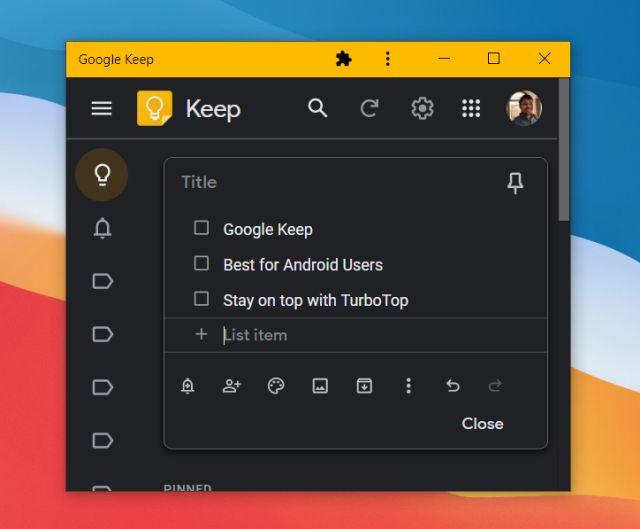 6. Лучшие альтернативы Google Keep Sticky Notes для Windows 10