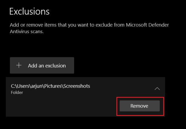 How to Exclude Files and Folders from Windows Defender